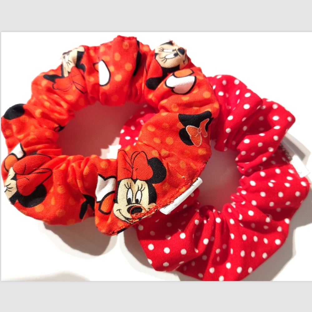 Scrunchies Hair accesories Girls Red Regular S Cotton Minnie Mouse Polka Dots